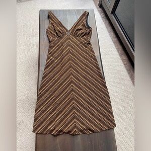 Max Studio Brown Chevron Midi Dress